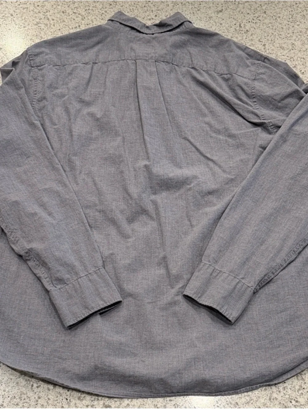J. Crew Men's Button-Down Shirt - Heathered Blue/Grey 100% Cotton Mens Large